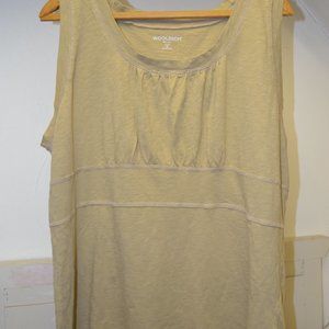 WOOLRICH Empire Waist Caramel Cotton Tank, Sz XL